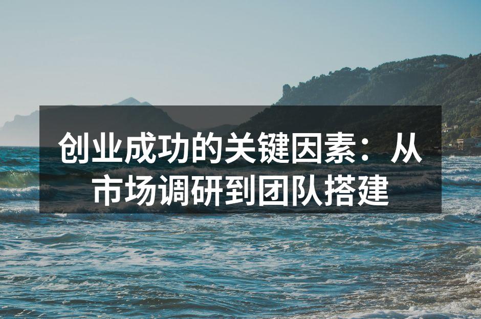 创业成功的关键因素：从市场调研到团队搭建